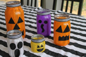 mason jar lanterns | polka dots and picket fences